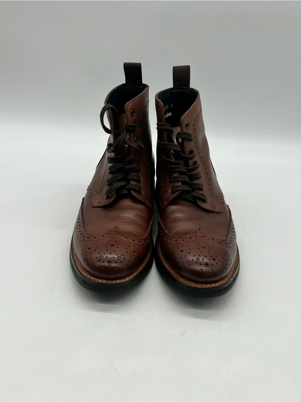Thursday Boot Company Brown Leather Mens 9.5 Wingtip Lace Up Casual Formal Boots